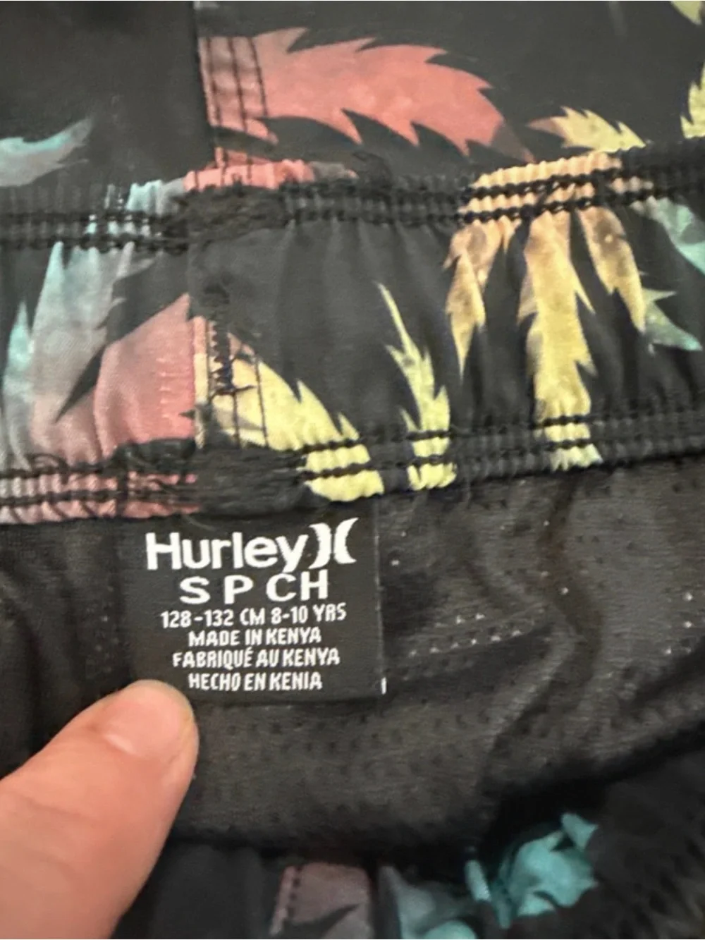Boys Hurley Black Tropical Palm Swim Shorts M (8-10years)